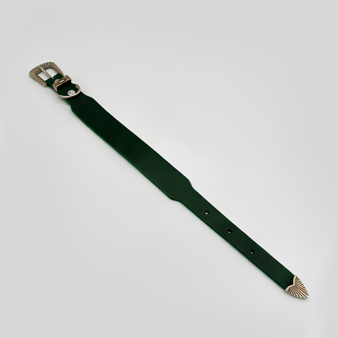 Collier Rodéo - Cuir Vert