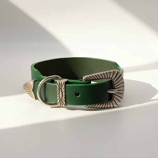 Collier Rodéo - Cuir Vert