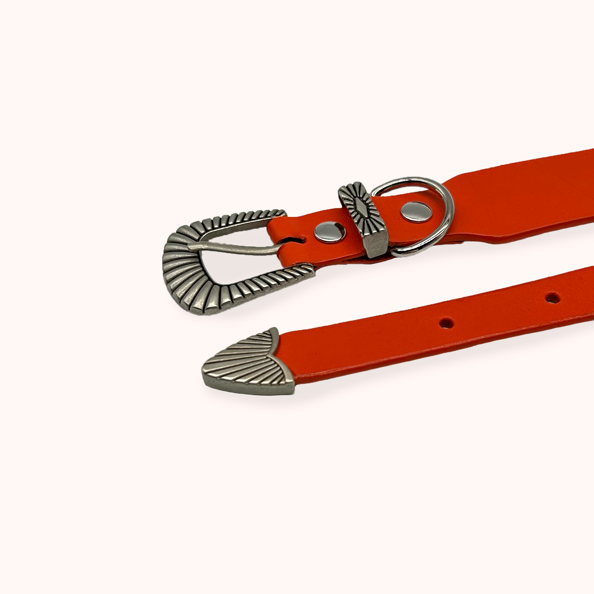 Collier Rodéo - Cuir Orange